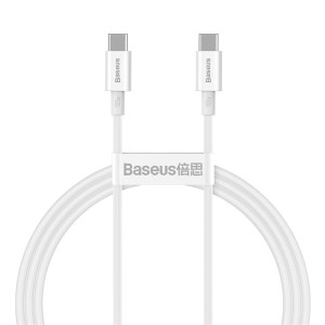 Kabel Baseus Superior USB-C - USB-C 1m biały 100W