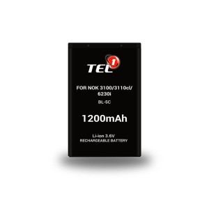 Bateria TEL1 do NOKIA 3100/3110CL/6230I (BL-5C) 1200MAH LI-ION
